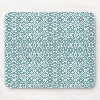 Ancient Egyptian Flowers - Ocean Green Mouse Pad