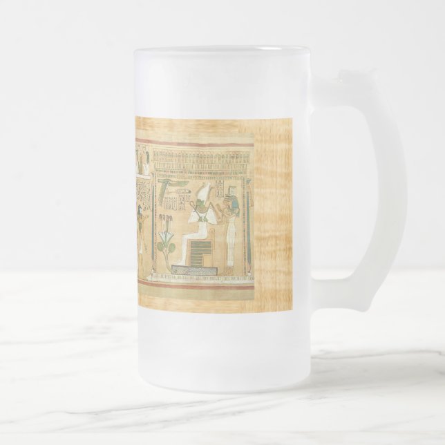 Ancient Egyptian Frosted Glass Beer Mug (Right)