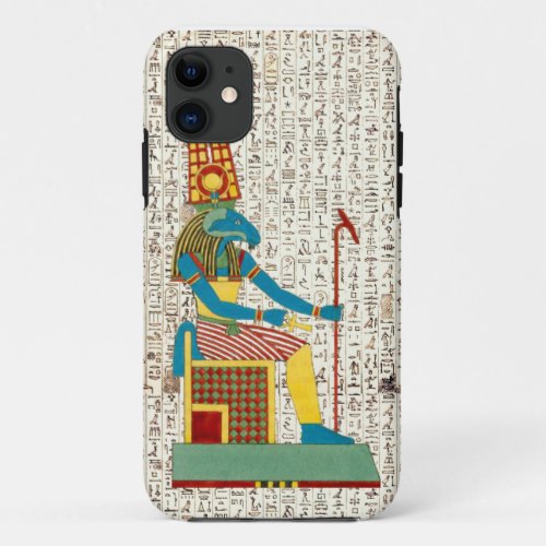 Ancient Egyptian God Amun Hieroglyphics Design iPhone 11 Case
