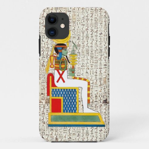 Ancient Egyptian God Goddess Hieroglyphics Design iPhone 11 Case
