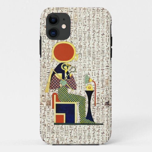 Ancient Egyptian God Horus Hieroglyphics Design iPhone 11 Case