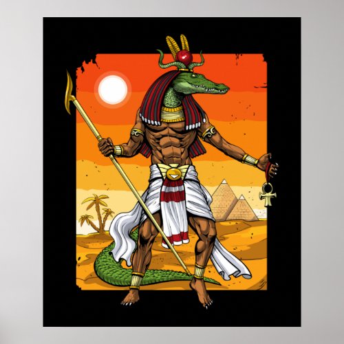 Ancient Egyptian God Sobek Poster