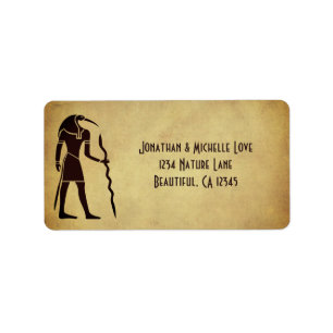 Ancient Egyptian God Thoth Golden Address Label