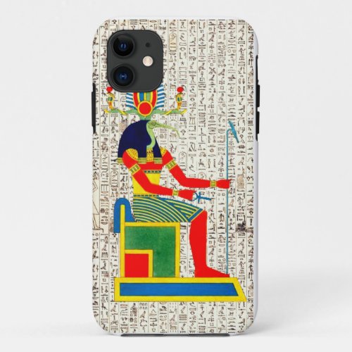 Ancient Egyptian God Thoth Hieroglyphics Design iPhone 11 Case