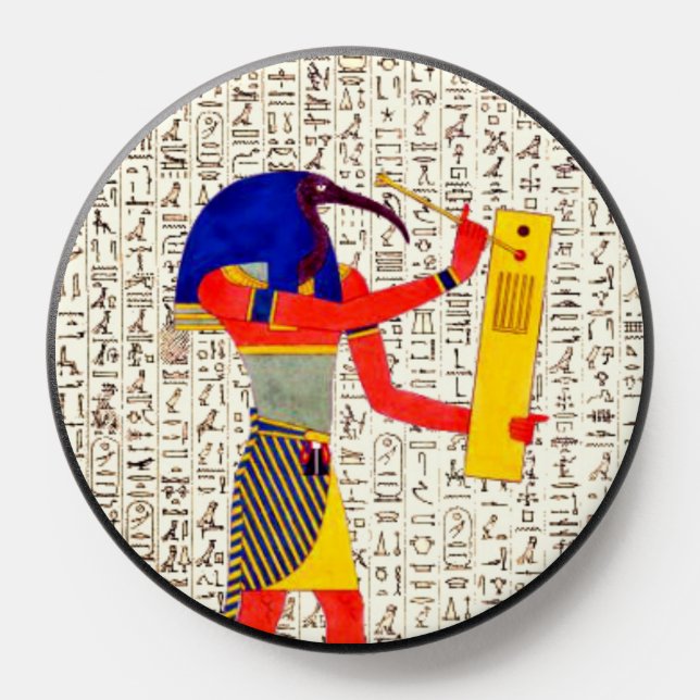 Ancient Egyptian God Thoth Hieroglyphics Design PopSocket (Popsocket)
