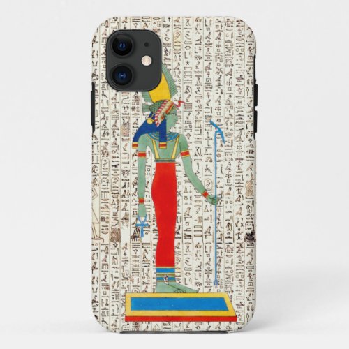 Ancient Egyptian Goddes Hieroglyphics Design iPhone 11 Case