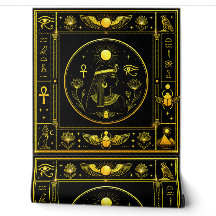 Ancient Egyptian Goddess Black Gold Sacred Symbols