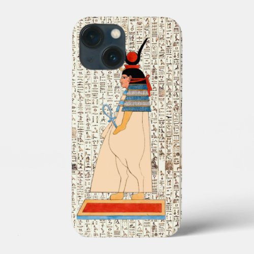 Ancient Egyptian Goddess Hathor Hieroglyphics  iPhone 13 Mini Case