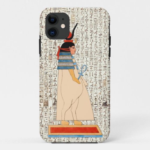 Ancient Egyptian Goddess Hieroglyphics Design iPhone 11 Case