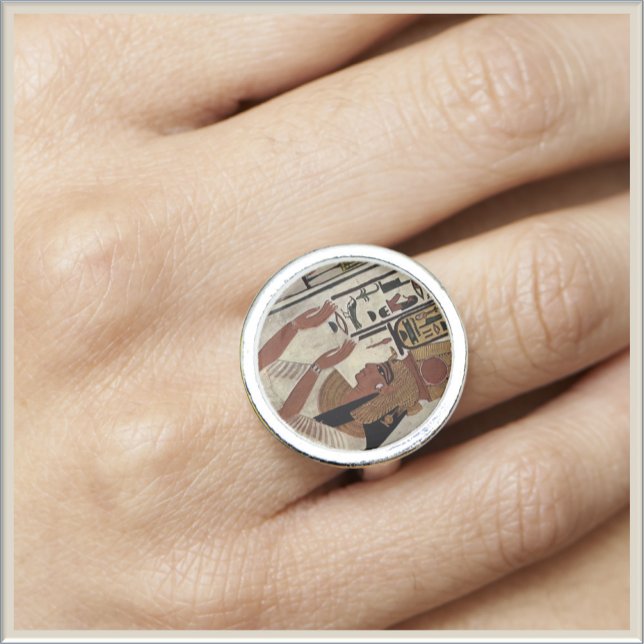 Ancient Egyptian Goddess Queen & Hieroglyphics Ring (Creator Uploaded)