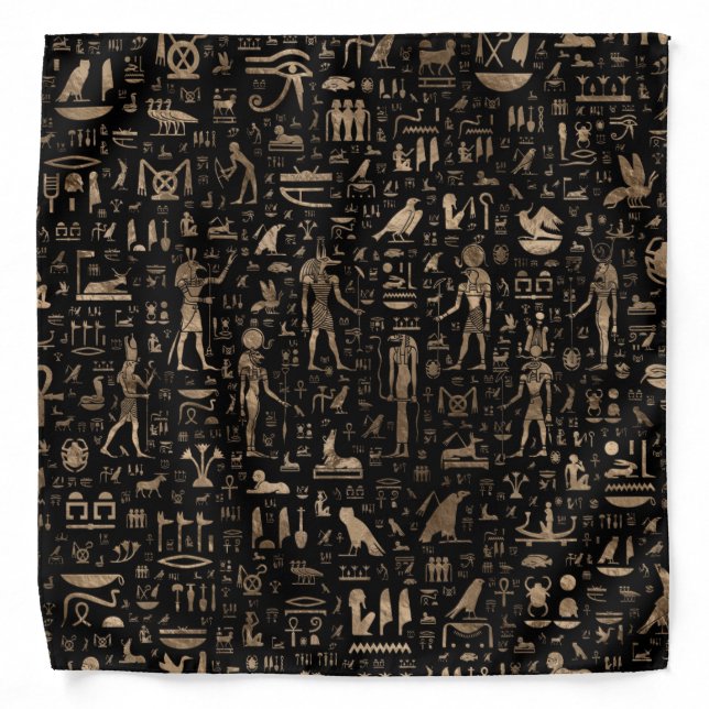 Ancient Egyptian Gods and hieroglyphs Bandana (Front)
