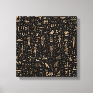 Ancient Egyptian Gods and hieroglyphs Canvas Print