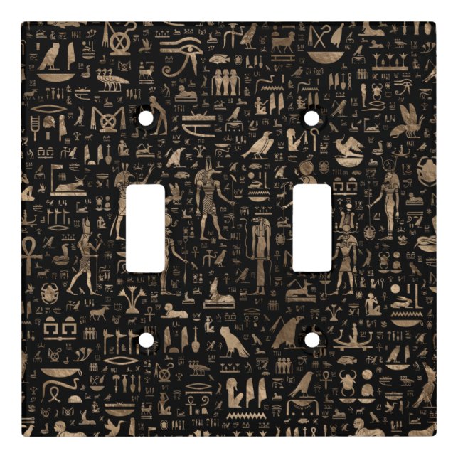 Ancient Egyptian Gods and hieroglyphs Light Switch Cover (Front)
