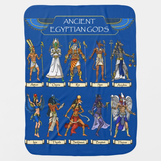 Ancient Egyptian Gods Baby Blanket (Front)