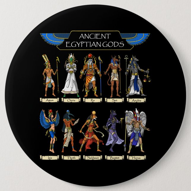 Ancient Egyptian Gods Button (Front)