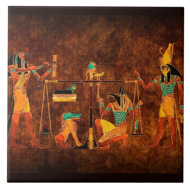 Ancient Egyptian Gods Ceramic Tile (Front)