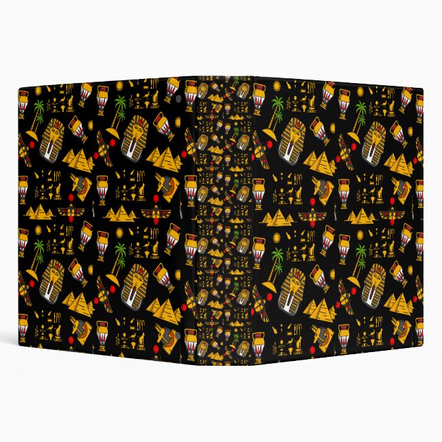 Ancient  Egyptian Hieroglyphic Pattern Background  3 Ring Binder (Background)