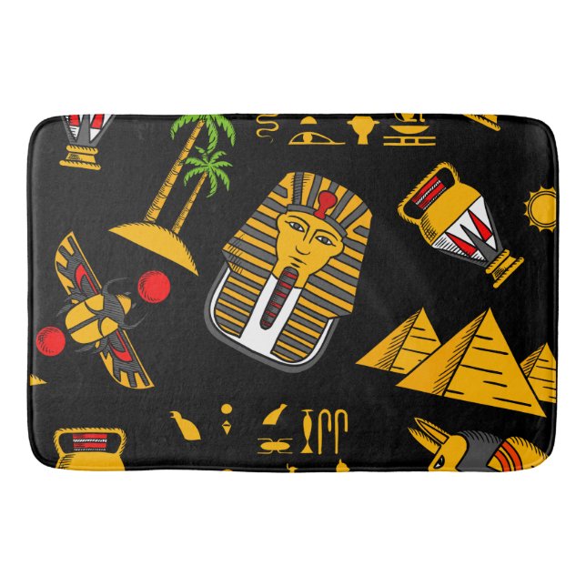 Ancient  Egyptian Hieroglyphic Pattern Background Bath Mat (Front)