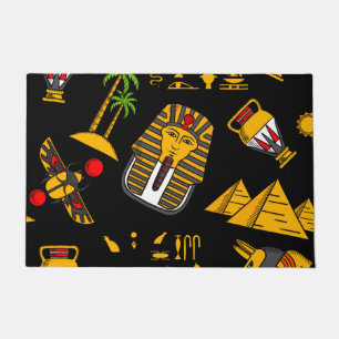 Ancient Egyptian Hieroglyphic Pattern Background Doormat