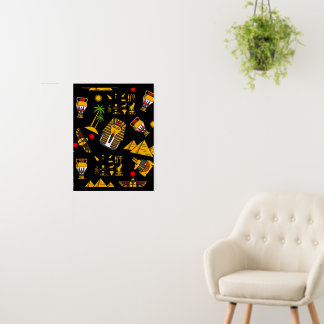 Ancient Egyptian Hieroglyphic Pattern Background Foam Board