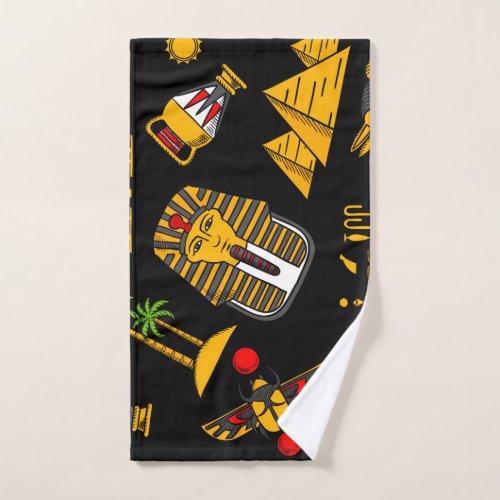 Ancient  Egyptian Hieroglyphic Pattern Background  Hand Towel