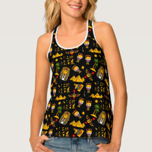 Ancient Egyptian Hieroglyphic Pattern Background Tank Top