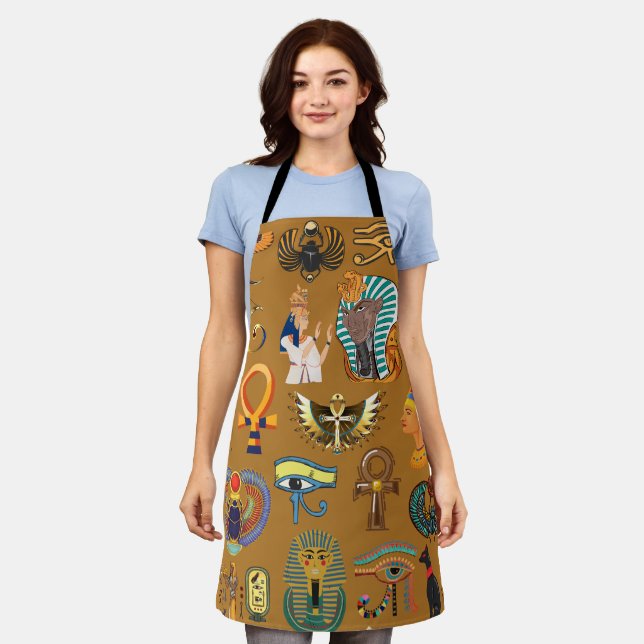 Ancient Egyptian Hieroglyphic -Pattern Hieroglyphi Apron (Worn)