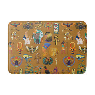 Ancient Egyptian Hieroglyphic -Pattern Hieroglyphi Bath Mat