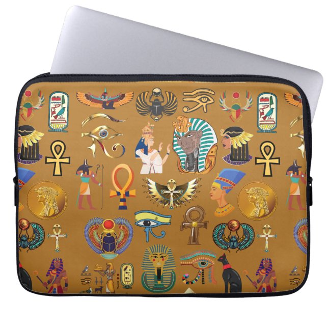 Ancient Egyptian Hieroglyphic -Pattern Hieroglyphi Laptop Sleeve (Front)