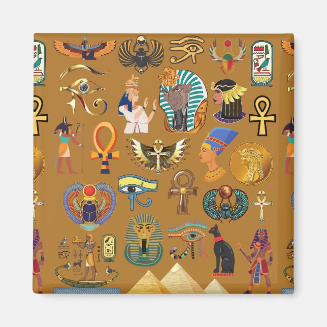 Ancient Egyptian Hieroglyphic -Pattern Hieroglyphi Magnet (Front)