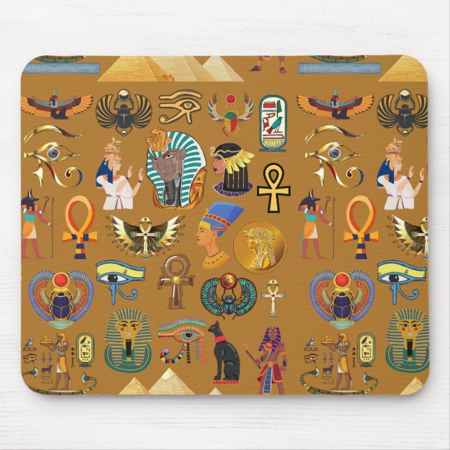 Ancient Egyptian Hieroglyphic -Pattern Hieroglyphi Mouse Pad (Front)