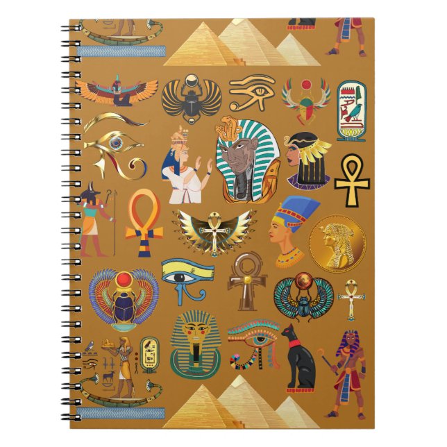 Ancient Egyptian Hieroglyphic -Pattern Hieroglyphi Notebook (Front)