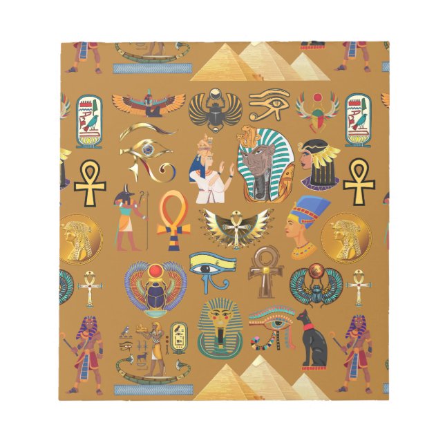 Ancient Egyptian Hieroglyphic -Pattern Hieroglyphi Notepad (Front)