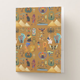 Ancient Egyptian Hieroglyphic -Pattern Hieroglyphi Pocket Folder