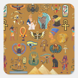 Ancient Egyptian Hieroglyphic -Pattern Hieroglyphi Square Sticker