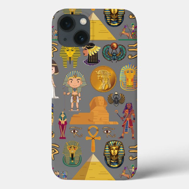 Ancient Egyptian Hieroglyphic -Pattern Pharaoh  Case-Mate iPhone Case (Back)