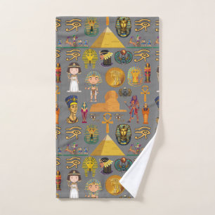 Ancient Egyptian Hieroglyphic -Pattern Pharaoh  Hand Towel