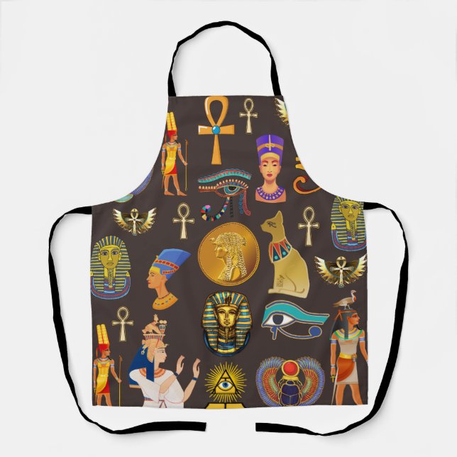 Ancient Egyptian Hieroglyphic Pattern Symbol   Apron (Front)