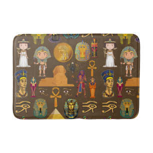 Ancient Egyptian Hieroglyphic -Pattern Symbol  Bath Mat