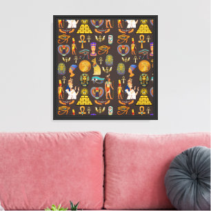 Ancient Egyptian Hieroglyphic Pattern Symbol Canvas Print