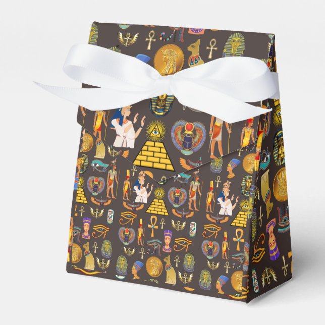 Ancient Egyptian Hieroglyphic Pattern Symbol       Favor Boxes (Front Side)