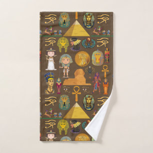 Ancient Egyptian Hieroglyphic -Pattern Symbol  Hand Towel