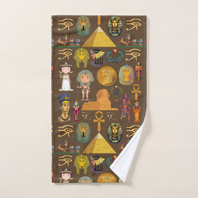 Ancient Egyptian Hieroglyphic -Pattern Symbol  Hand Towel (Hand Towel)