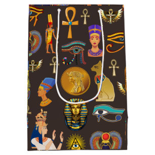 Ancient Egyptian Hieroglyphic Pattern Symbol Medium Gift Bag