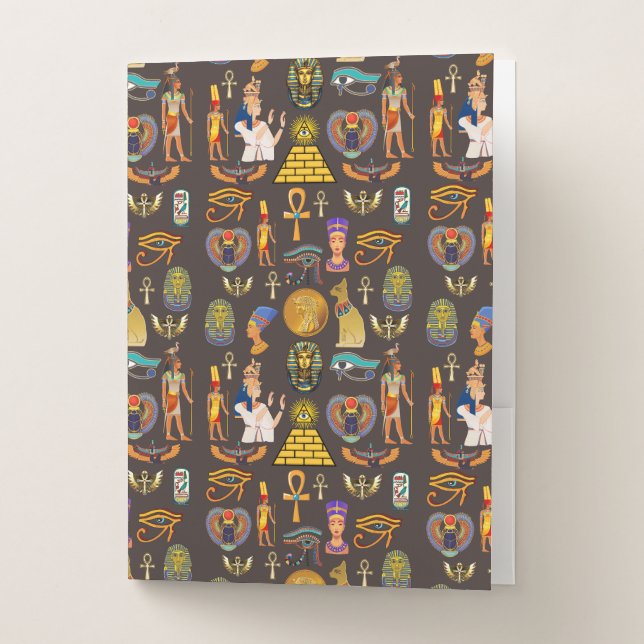 Ancient Egyptian Hieroglyphic Pattern Symbol       Pocket Folder (Front)