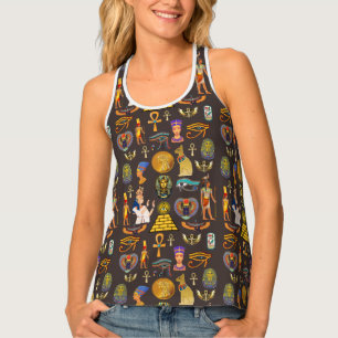 Ancient Egyptian Hieroglyphic Pattern Symbol Tank Top