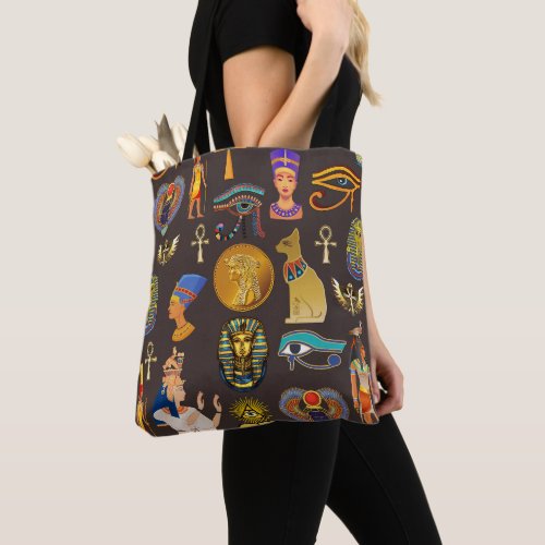 Ancient Egyptian Hieroglyphic Pattern Symbol       Tote Bag