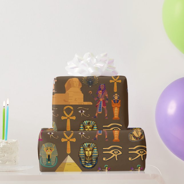 Ancient Egyptian Hieroglyphic -Pattern Symbol  Wrapping Paper (Party Gifts)