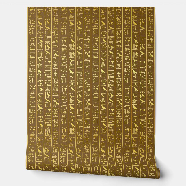 Ancient Egyptian Hieroglyphic Wall Mural  Wallpaper (Unrolling)
