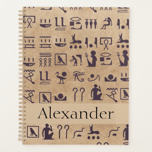 Ancient Egyptian Hieroglyphics Art on Parchment Planner